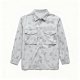 Men's Light Gray Shirt with All-Over Leaf Print